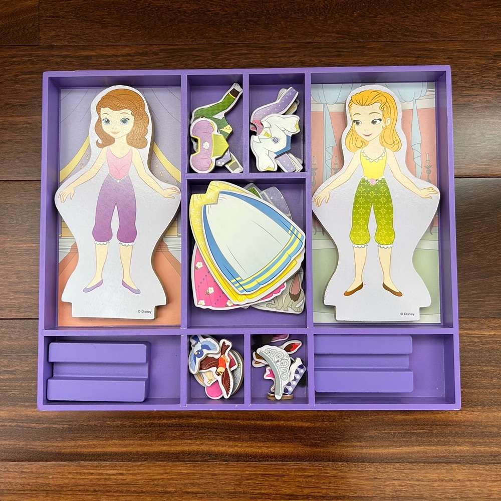EUC Sofia the First Magnetic Dress-Up Doll Playset